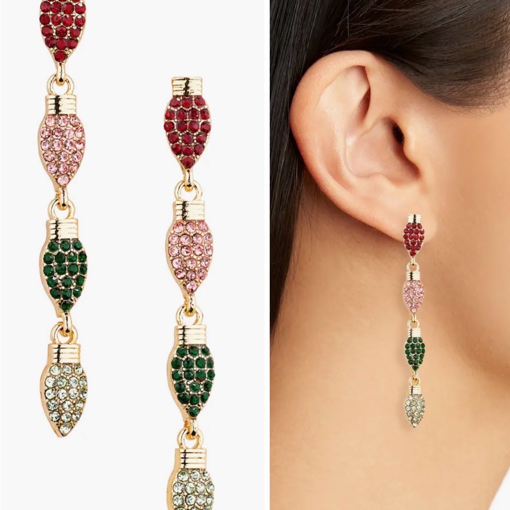 Leith Crystal Light Bulb Linear Earrings